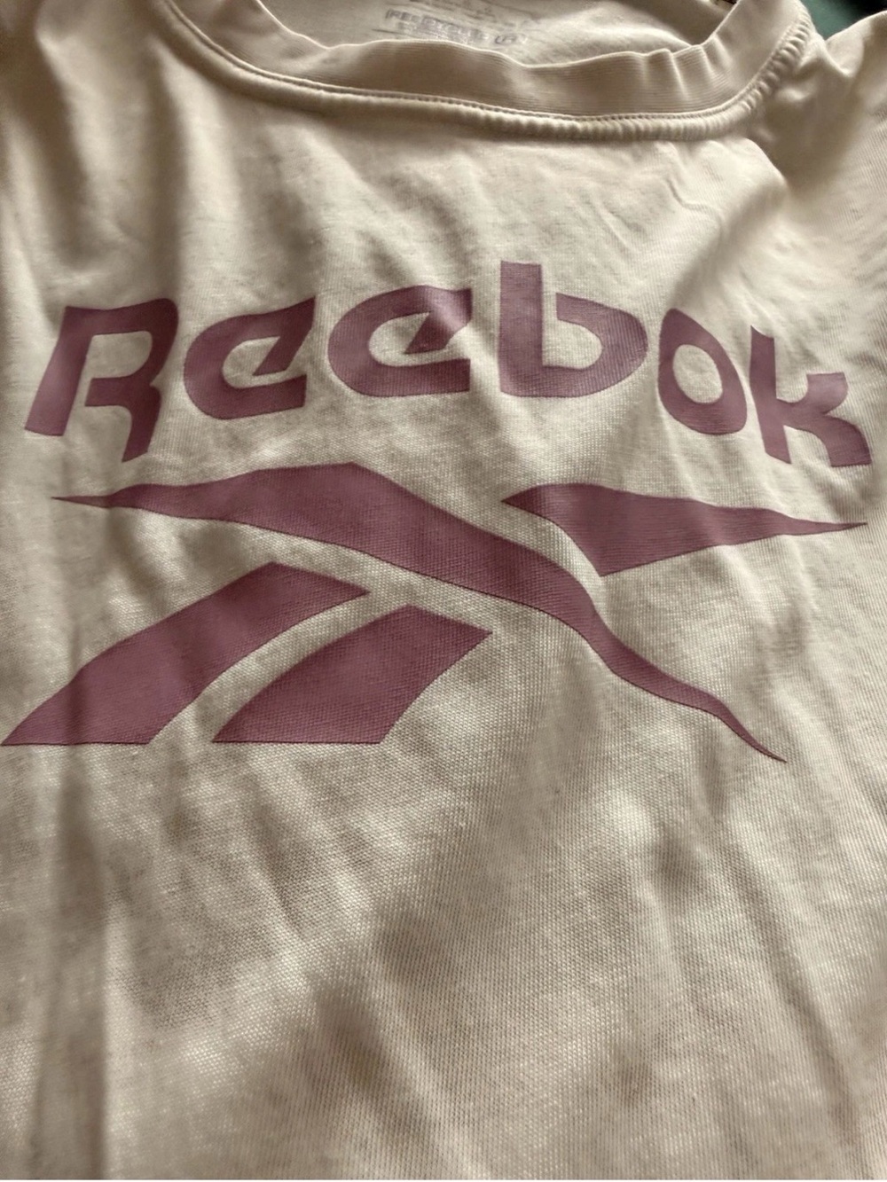 Reebok Women’s White Tee with Pink Logo